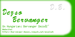 dezso bervanger business card